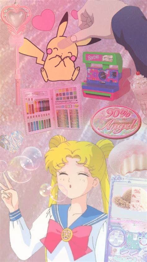 H Nh N N Sailor Moon Vaporwave Top Nh Ng H Nh Nh P