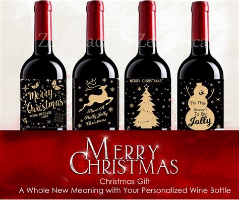 personalised merry christmas photo wine bottle label ~ perfect t for him her