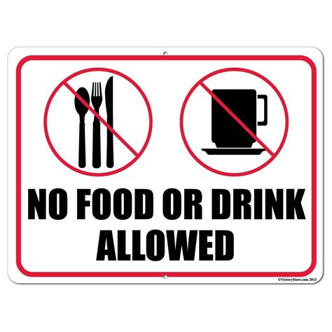 The original size of the image is 2400 × 2400 px and the original resolution is 300 dpi. "No Food or Drink Allowed" Sign or Sticker - Design 6