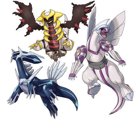 Dialga Palkia Giratina Pokemon Images Pokemon Art Dinobots Catch Em