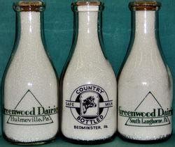 Trpq Greenwood Dairies South Langhorne Pa Milk Bottle