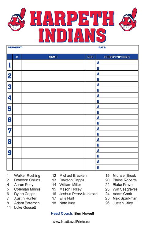 Free Printable Baseball Lineup Cards Printable Word Searches