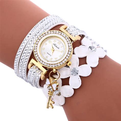2019 Fashion Women Bracelet Watches Chimes Diamond Leather Bracelet