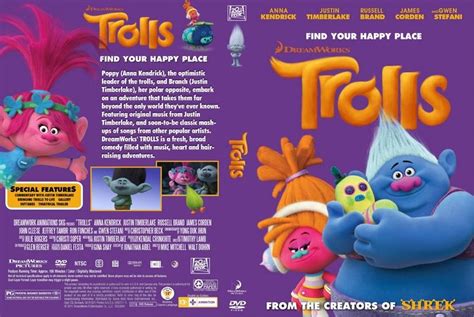 Trolls 2016 Custom Dvd Cove R Dvd Cover Design Barbie Kids Custom Dvd