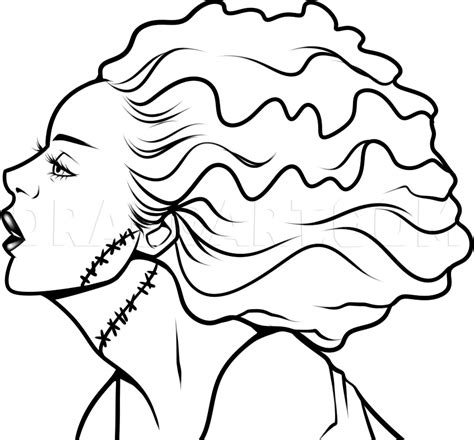 how to draw the bride of frankenstein step by step drawing guide by dawn in 2023 drawings