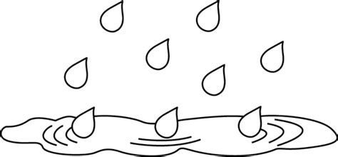 Black and White Rain Puddle Clip Art - Black and White Rain Puddle Image