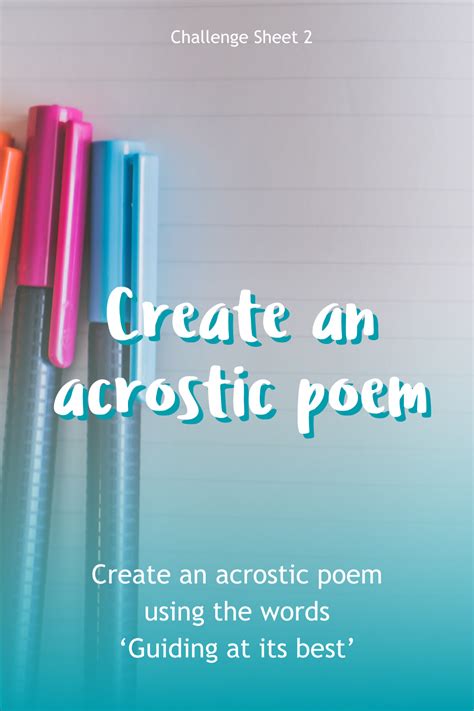 Create An Acrostic Poem Using The Words ‘guiding At Its Best An