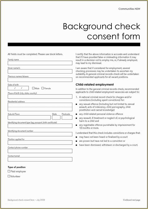Printable Background Check Authorization Form Template Printable Templates