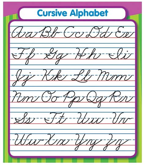 Cursive Alphabet Reference Sheet Download Printable Cursive Alphabet