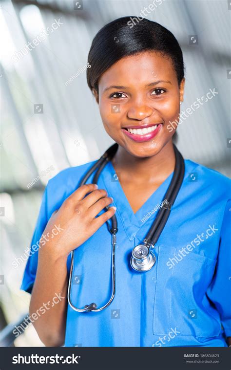 Happy African American Nurse Hospital Stock Photo 186804623 Shutterstock