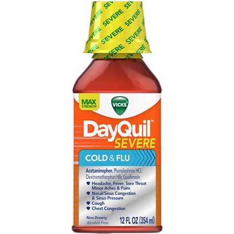 Vicks Dayquil Severe Cold And Flu Relief Liquid 12 Oz Cold Cough And Flu Beauty And Health