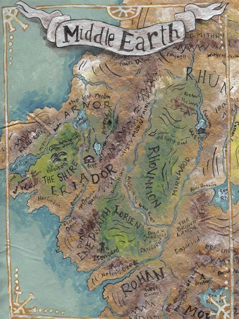 Map Of Middle Earth Art Print Sweet Sequels