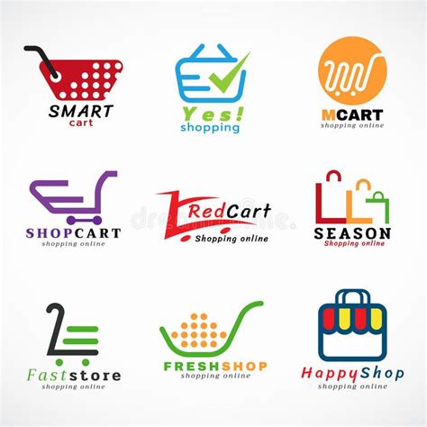 The Logos For Shopping And Retail Stores Are Shown In Different Colors