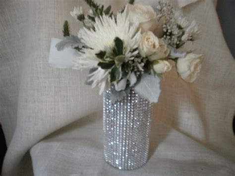 Rhinestone Crystal Ribbon Bouquet Vases Centerpiece Bling Wedding Vases