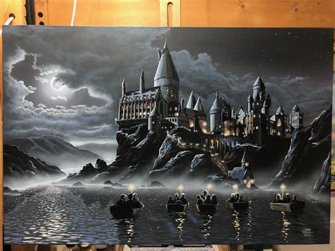 Hogwarts Castle Acrylic Painting 24 X 36 Marc Harvill Art Watch