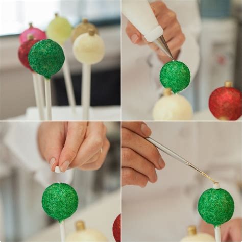 In a previous post i promised to post a little tutorial on how to make holly leaf cake pops, so here we go! Christmas Ornament Cake Pops | Satin Ice