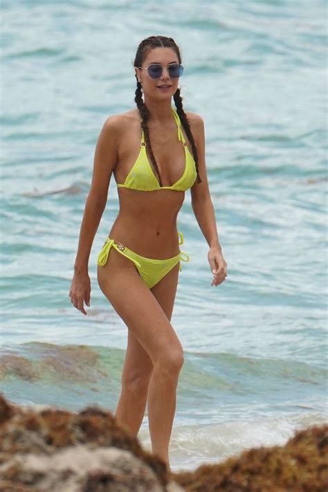 Julia Pereira In Yellow Bikini At The Beach In Miami GotCeleb