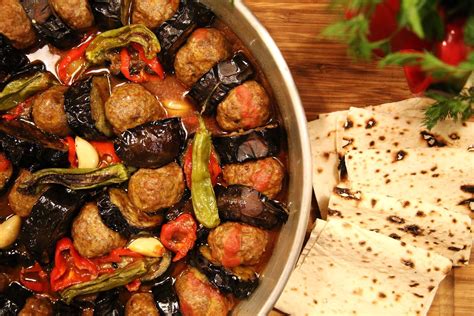 Urfa Kebab Fried Eggplants And Meatballs Armenian Cuisine