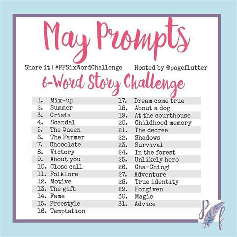 6 Word Story Challenge Six Word Story Writing Prompts For Writers