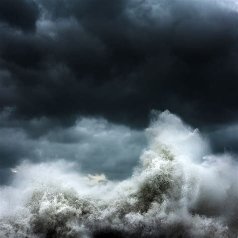 Powerful Photos Of Crashing Waves Set Against A Dark Sky