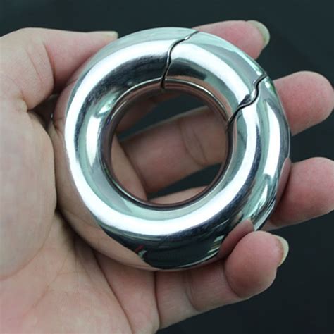 Male Scrotum Pendant Ring Stainless Steel Ball Chastity Rings Testis Weight Restraint Lock Ring