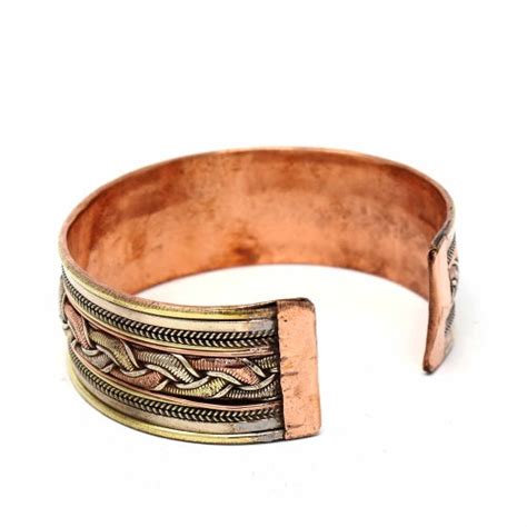 Copper And Brass Cuff Bracelet Healing Ribbon Handmade And Fair Trade