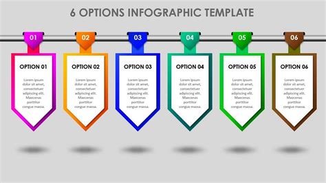 Timeline Infographic Design Template With 6 Options In Powerpoint