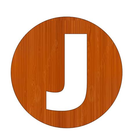 Laser Cut Circular English Wooden Stencil J Alphabet Free Cdr Vectors