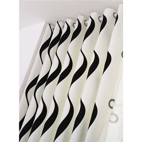 Custom Blackwhite Striped Curtains In Polycotton Fabric Striped Curtains Black White