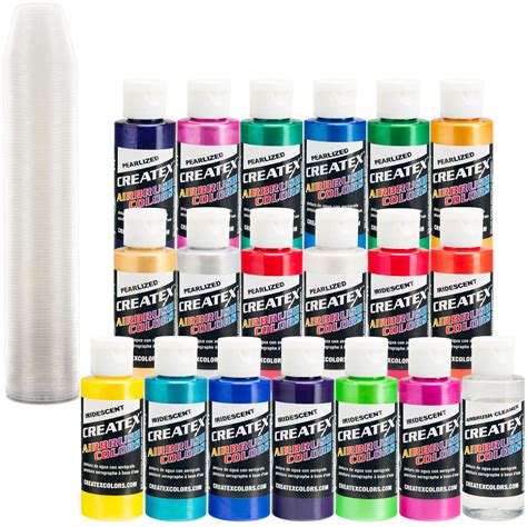 18 Color Special Effects Createx Airbrush Paint Colors Set Iridescent