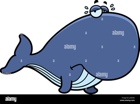 A Cartoon Illustration Of A Whale Sad And Crying Stock Vector Image