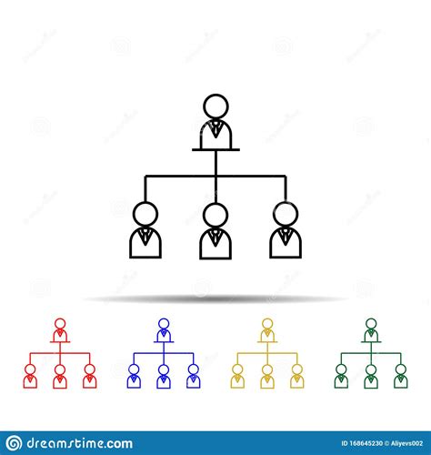 Organizational Chart Line Multi Color Style Icon Simple Thin Line