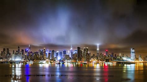 New York City Landscape Night Time Weehawken United States Best Hd Desktop Wallpapers For