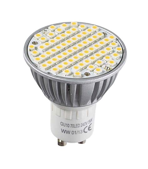Cette ampoule led hps (high power samsung) se compose de 16leds smd samsung 2323 high power (3 puces. Ampoule LED GU10 à 70 SMD 5W 290Lm (équiv 30W) Blanc ...
