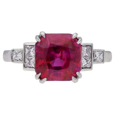 Art Deco Burma Ruby Diamond Ring For Sale At 1stdibs Burmese Ruby