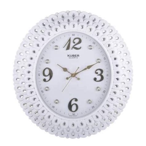 White Plastic President Kuber Quartz Wall Clock For Home Model Name