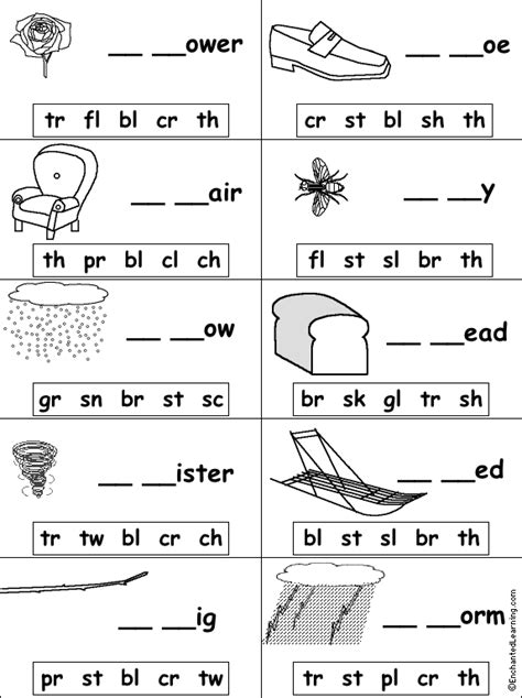 Grade 1 Bl Blends Worksheets Consonant Blend Activity Worksheets