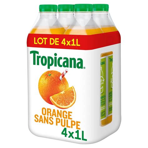 Tropicana Jus Pure Premium 100 Orange Sans Pulpe 4x1l Pas Cher Auchanfr