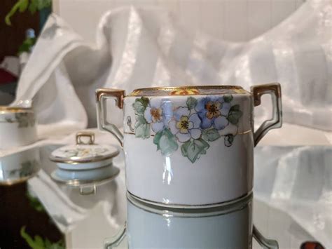 Antique 1910s Hand Painted Nippon Sugar Bowl Vintage Etsy