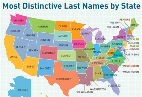 Map Shows The Most Distinctive Last Names In Every State