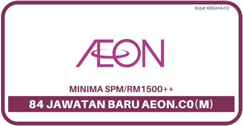 Aeon was set up in response to the malaysian government's invitation to aeon japan to help modernise the retailing industries in malaysia. Jawatan Kosong Terkini 84 Jawatan Baru~AEON Co. (M) Bhd ...
