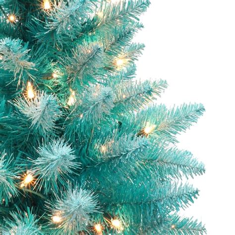 6 Pack 4ft Pre Lit Fashion Teal Artificial Christmas Tree Clear
