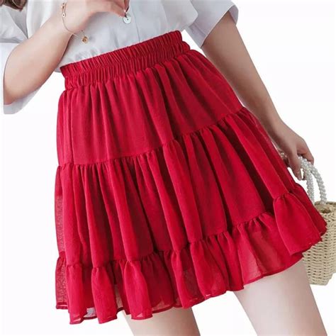 Chiffon Mini Skirt With Ruffles Flared Short Chiffon Skirt Etsy