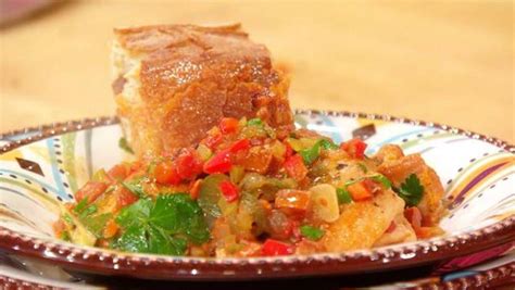 Roast chicken thighs with lentil stew. Spanish Stewed Chicken Thighs | Rachael Ray Show