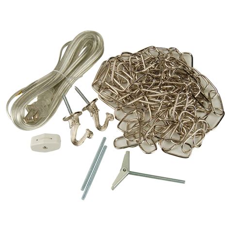 Portfolio 2 Hook Nickel Metal Swag Light Kit With Chain And Cord In The