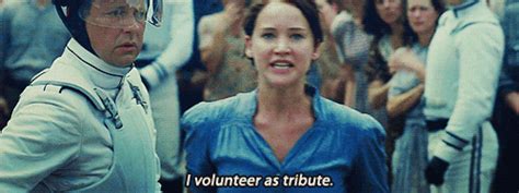 Play the sound i volunteer as tribute: Jennifer Lawrence GIF - Find & Share on GIPHY