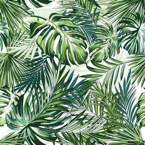 Beautiful Tropical Pattern With Green Palm Leaves For Design Ideal