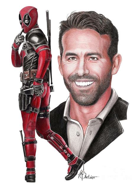 Deadpool Ryan Reynolds Drawing Photograph By Murphy Art Elliott