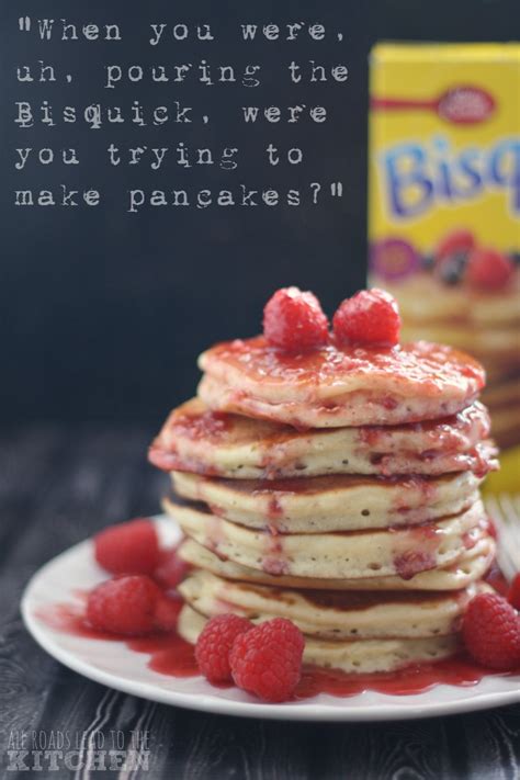 Bisquick Pancakes W Raspberry Maple Syrup For Glenn And Abraham The