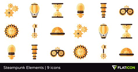Download Steampunk Elements 9 free icons (SVG, EPS, PSD, PNG files)